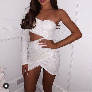 Glitter White Dressmezee mini dress